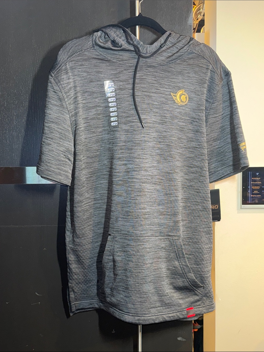 Ottawa Senators FanaticsMen's Heather Gray Short-Sleeve Hooded Performance Shirt